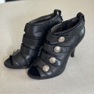 COACH | PAULINE BRANDIE BLACK LEATHER VICTORIAN ACADEMIA ANKLE BOOTS SIZE 6